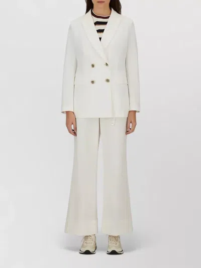 Herno Tailored Suit Jacket Trousers Notched Lapels In White