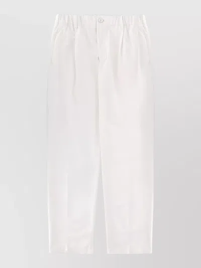 Herno Tailored Trousers Button Detail Pockets In White
