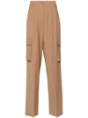 Herno Straight-leg Cargo Trousers In Brown