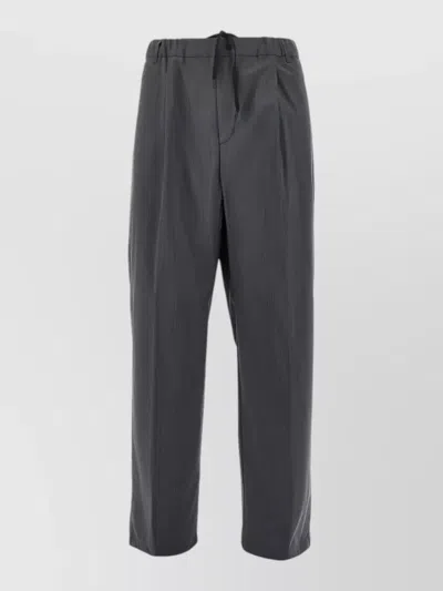 Herno Tailored Trousers Pleats Side And Back Pockets In Gray