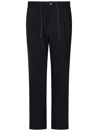 Herno Tailored Trousers With Drawstring Waist And Logo Plaque In Black