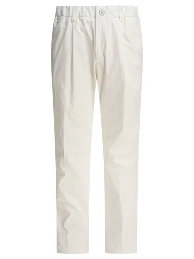 Herno Tailored White Trousers With Polished Finish
