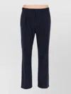Herno Tailored Blue Wool-blend Trousers With Structured Silhouette In Blue