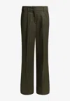 Herno Tailored Wool Pants In Brown
