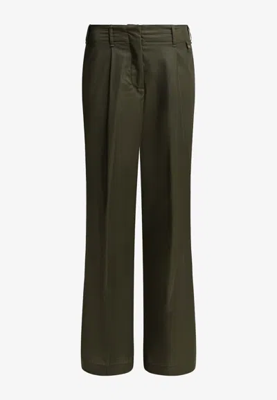 Herno Tailored Wool Pants In Green