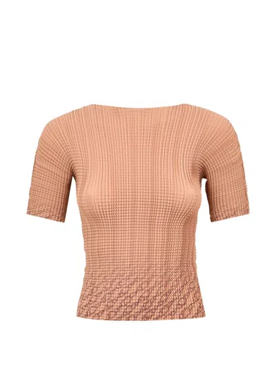 Herno Tan Leather Cotton Tee Shirt In Orange