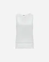 Herno Tank Top In Chic Cotton Jersey And Crochet Lace In White