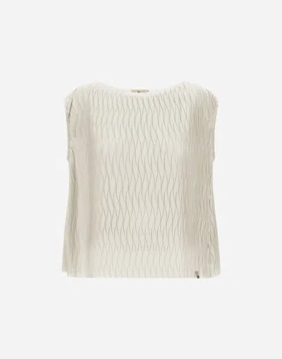 Herno Tank Top In Wrinkled Effect In Chantilly