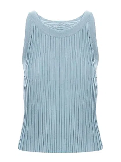 HERNO TANK TOP WITH RIBBED KNIT