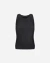 Herno Tank Top In Shiny Viscose Rib In Black