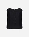 Herno Wrinkled Effect Polyester Jersey Tank Top In Black