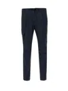 Herno Deep Blue Polyester Pants With Patch Pockets Men In Blu Navy