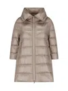 Herno Taupe Cleofe Zip-up Fabric Puffer Jacket In Neutral
