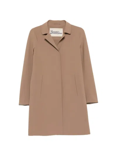 Herno Taupe Polyamide Coat In Brown