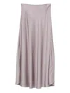 Herno Taupe Satin Midi Skirt In Pink