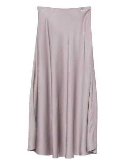 HERNO HERNO TAUPE SATIN MIDI SKIRT