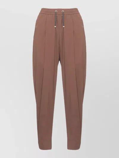 Herno Tech Fabric Straight Pants Rear Welt Pocket In Brown