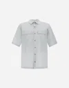 Herno Tech Stretch Woven Shirt In Ice