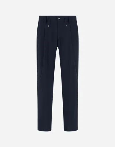 Herno Tech Woven Trousers In Blu Navy