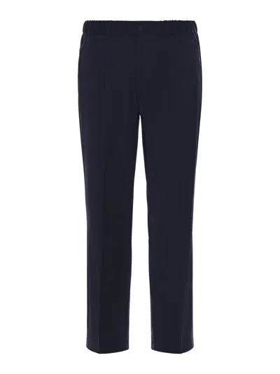 Herno Tech-merino Trousers In Blue