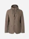 Herno Resort Blazer In Nylon Comfort Stretch In Brown