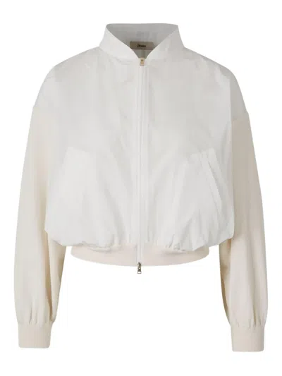 Herno Technical Bomber Jacket In White