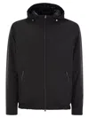 Herno Technical Fabric Bomber Jacket With Hood In Black