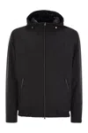Herno Men's Technical Fabric Bomber Jacket With Hood In Black
