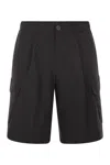 Herno Technical Fabric Cargo Bermuda Shorts In Black