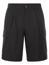 Herno Technical Fabric Cargo Bermuda Shorts In Black