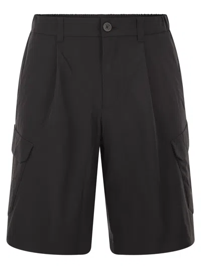 HERNO HERNO TECHNICAL FABRIC CARGO BERMUDA SHORTS