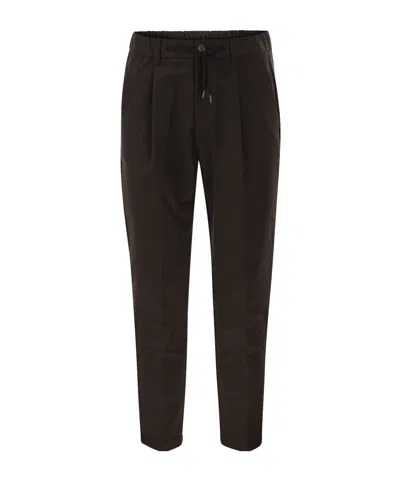 Herno Technical Fabric Drawstring Trousers In Black