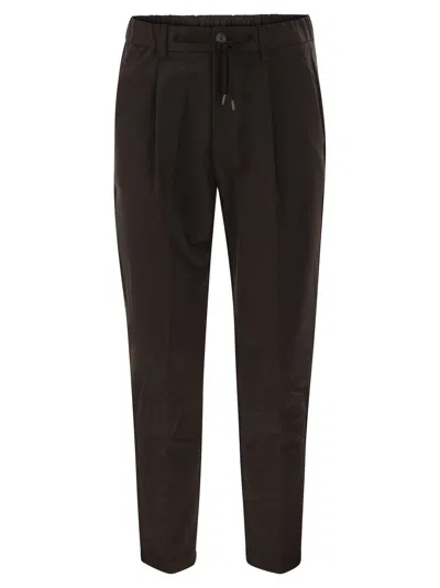 Herno Technical Fabric Drawstring Trousers In Brown