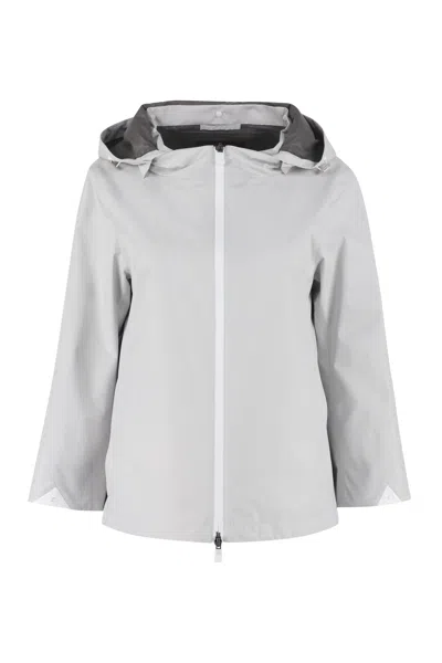 HERNO TECHNICAL FABRIC HOODED JACKET
