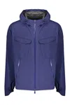 Herno Technical Fabric Hooded Jacket In Blue