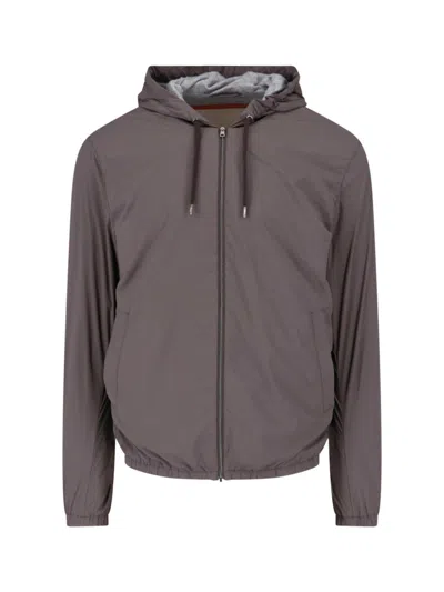 HERNO TECHNICAL FABRIC HOODED JACKET