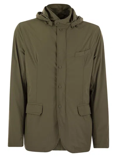 HERNO HERNO TECHNICAL FABRIC JACKET WITH HOOD