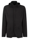 Herno Technical Fabric Jacket With Hood In Black
