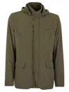 Herno Men's Technical Fabric Jacket With Hood In Military Green