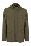 Herno Men's Technical Fabric Jacket With Hood In Military Green