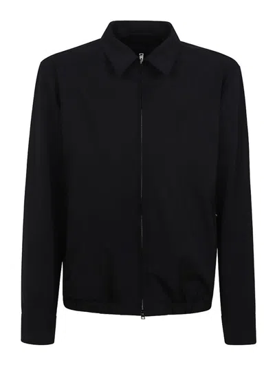 Herno Technical Fabric Jacket With Zip In Black
