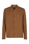 Herno Men's Technical Fabric Overshirt In Brown