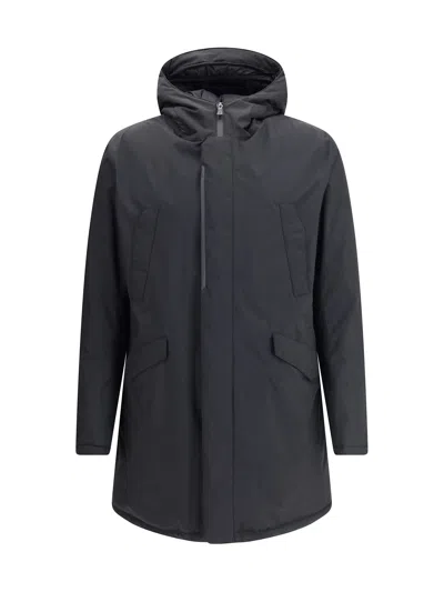 Herno Technical Fabric Parka In Black