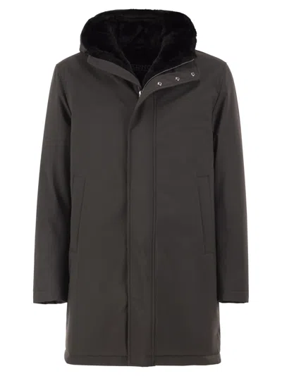 Herno Technical Hooded Coat In Purple