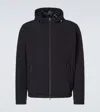 Herno Men's Technical Fabric Bomber Jacket With Hood In Blue