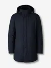 Herno Technical Long Down Jacket In Blue
