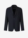 Herno Plain Single-breasted Tailored Blazer In Blue