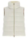 Herno Technical Satin Vest Padded High Collar In White
