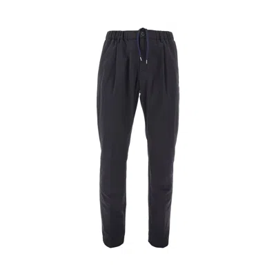 Herno Technical Seersucker Pants In Blue