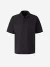Herno Lapel Short-sleeved Shirt In Navy Blue
